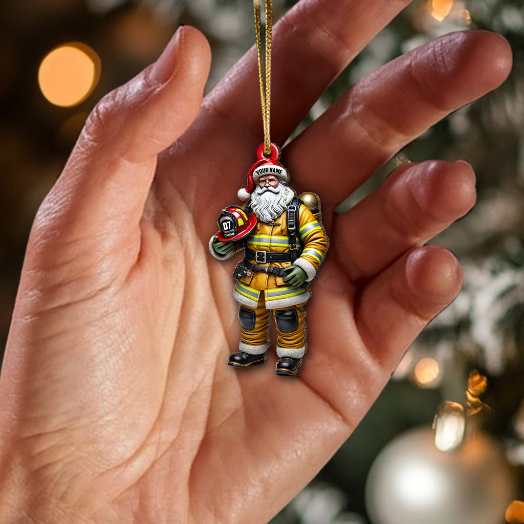 Custom Name Fire Fighter Ornament, Fire Fighter Christmas Gift