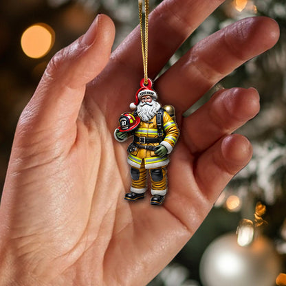 Custom Name Fire Fighter Ornament, Fire Fighter Christmas Gift