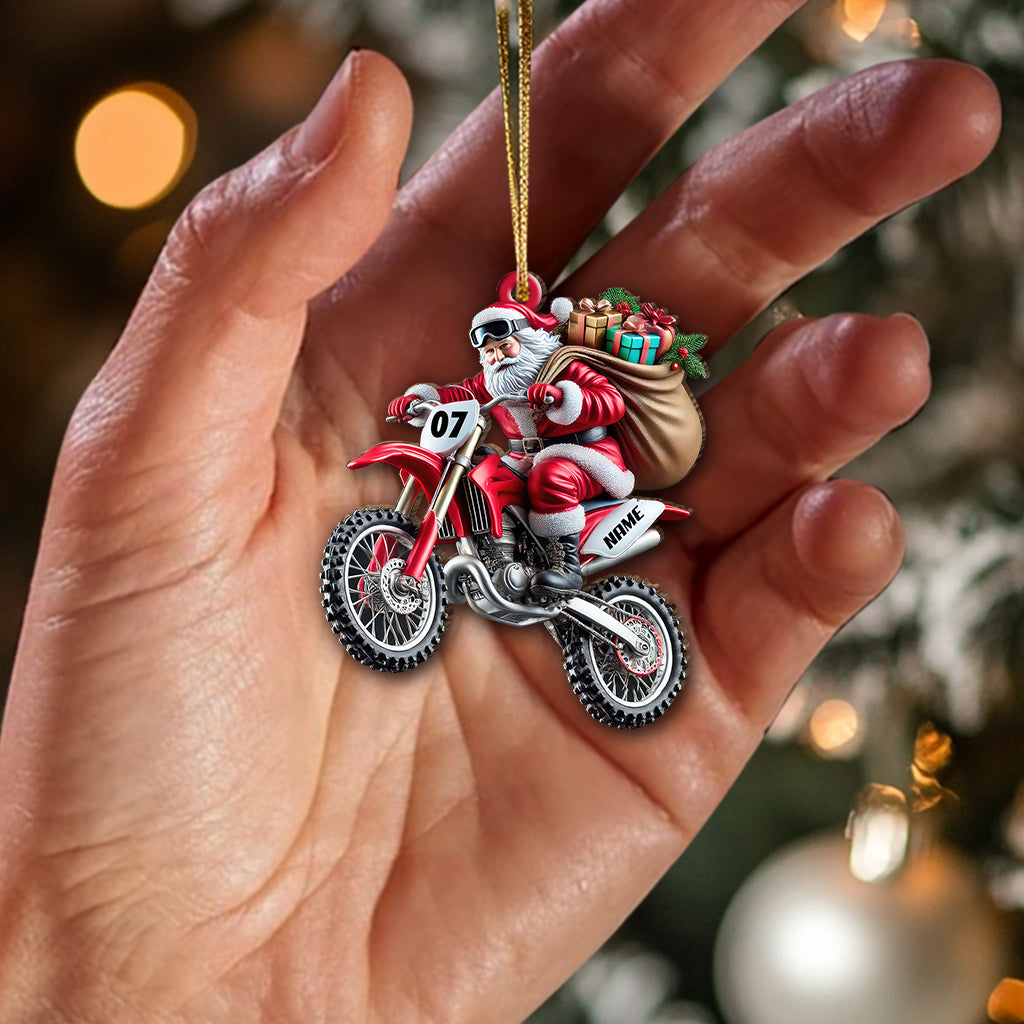 Custom Name Motocross Ornament, Motocross Lover Christmas Gift