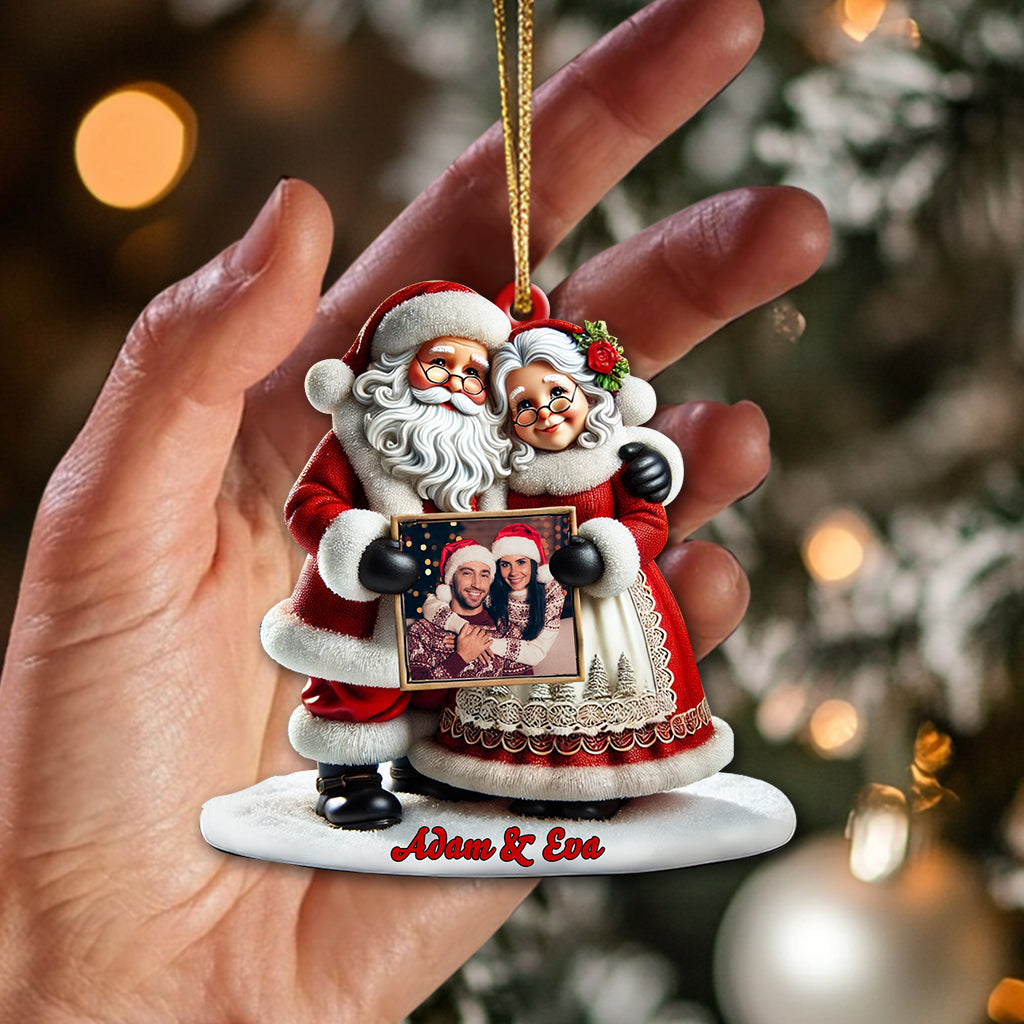 Custom Name and Photo Christmas Couple Ornament, Couple Christmas Gift
