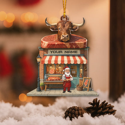 Butcher Santa, Home Decor, Christmas Ornament, Personalized Ornament