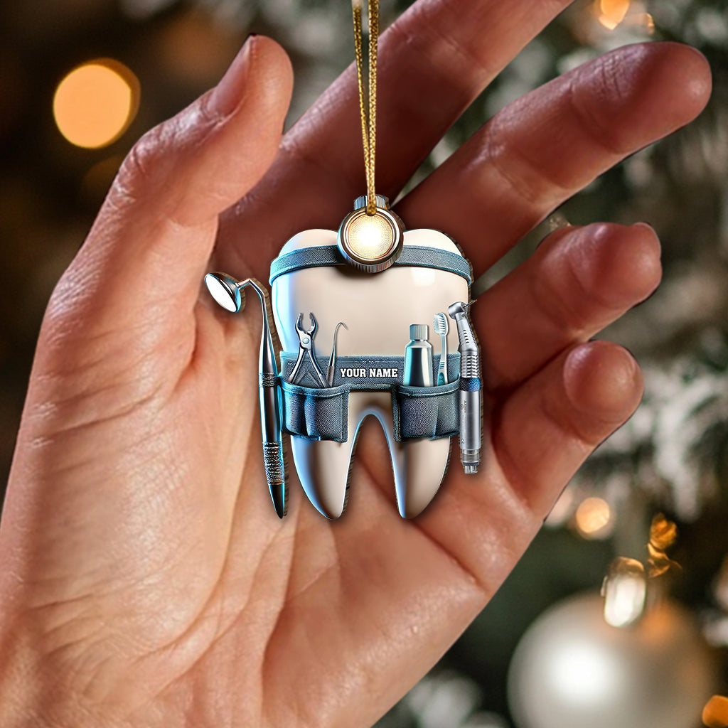 Custom Name Dentist Ornament, Dentist Christmas Gift