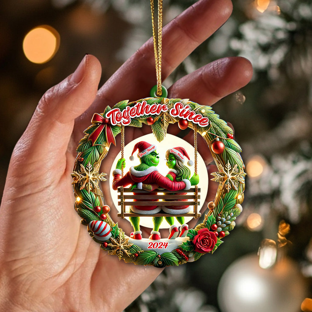 Custom Name Couple Ornament, Together Since, Lover Christmas Gift