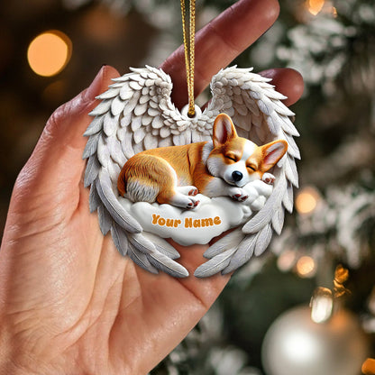 Custom Name Corgi Ornament, Corgi Lover Christmas Gift