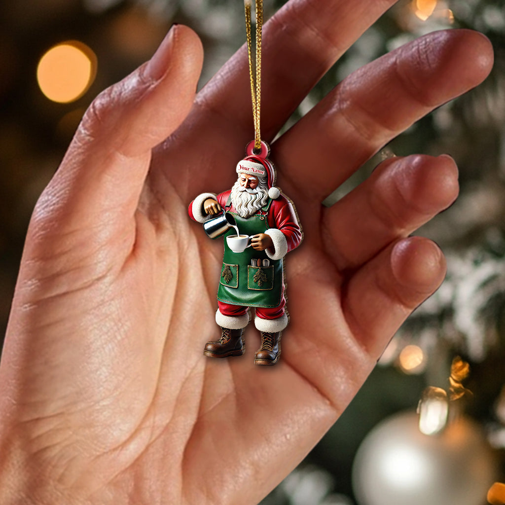 Custom Name Santa Bartender Ornament, Home Decor Christmas Gift
