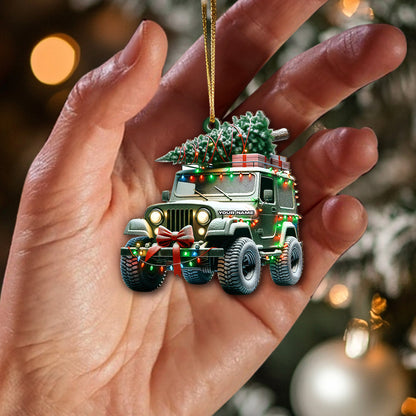 Custom Name Jeep Ornament, Christmas Gift for Jeep Lover