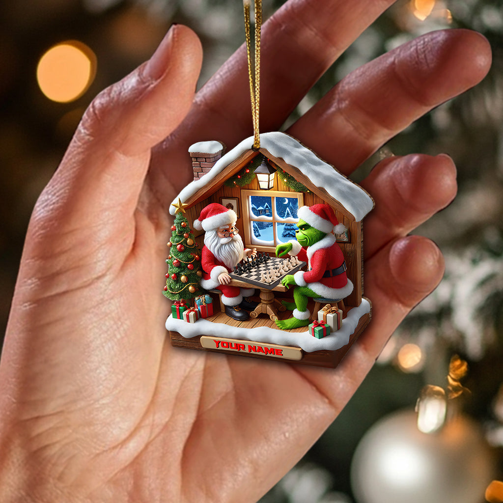 Custom Name Chess Santa Ornament, Chess Lover Christmas Gift