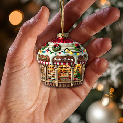 Custom Name Bakery Store Ornament, Bakery Store Christmas Decoration