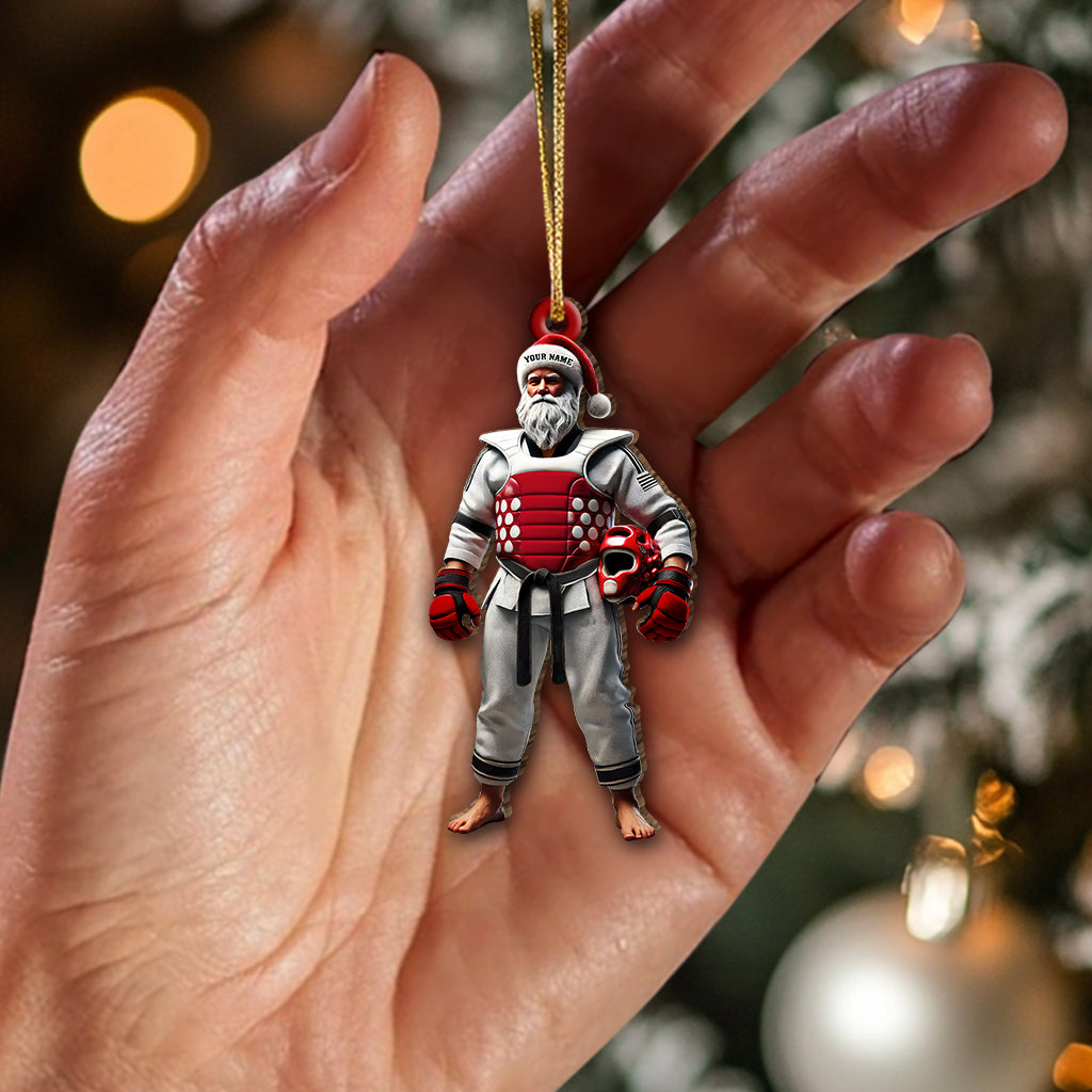 Custom Name Taekwondo Santa Ornament, Taekwondo Christmas Gift
