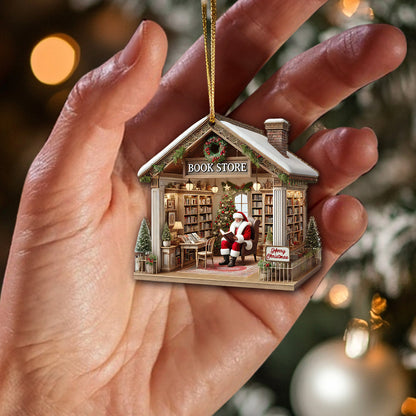 Custom Name Book Store Ornament, Book Lover Christmas Gift