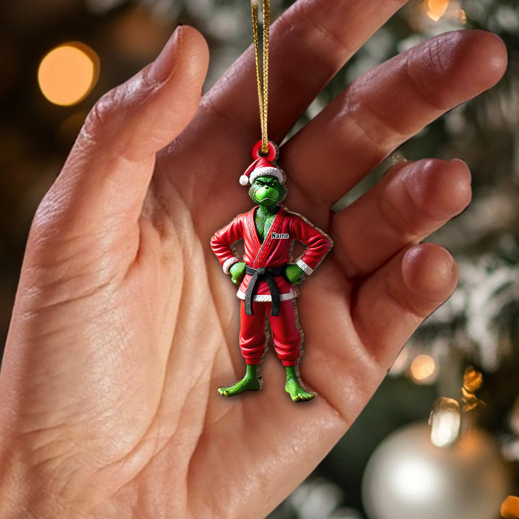 Custom Name Grinch Karate Ornament, Grinch Karate Christmas Gift