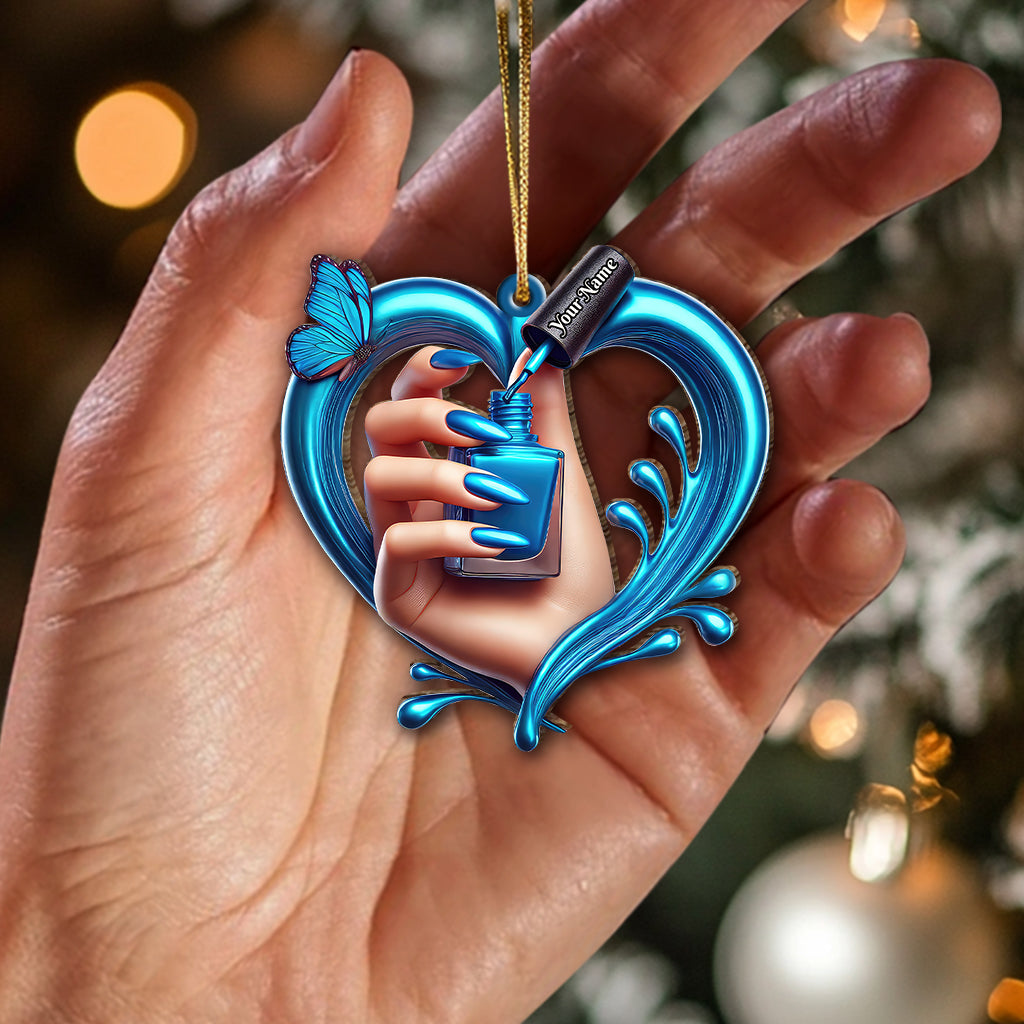 Custom Name Nail Ornament, Christmas Decoration for Nail Salon