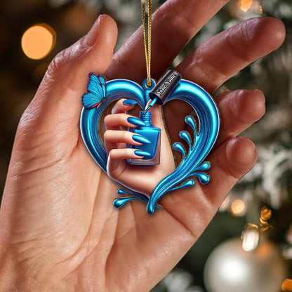 Custom Name Nail Ornament, Christmas Decoration for Nail Salon