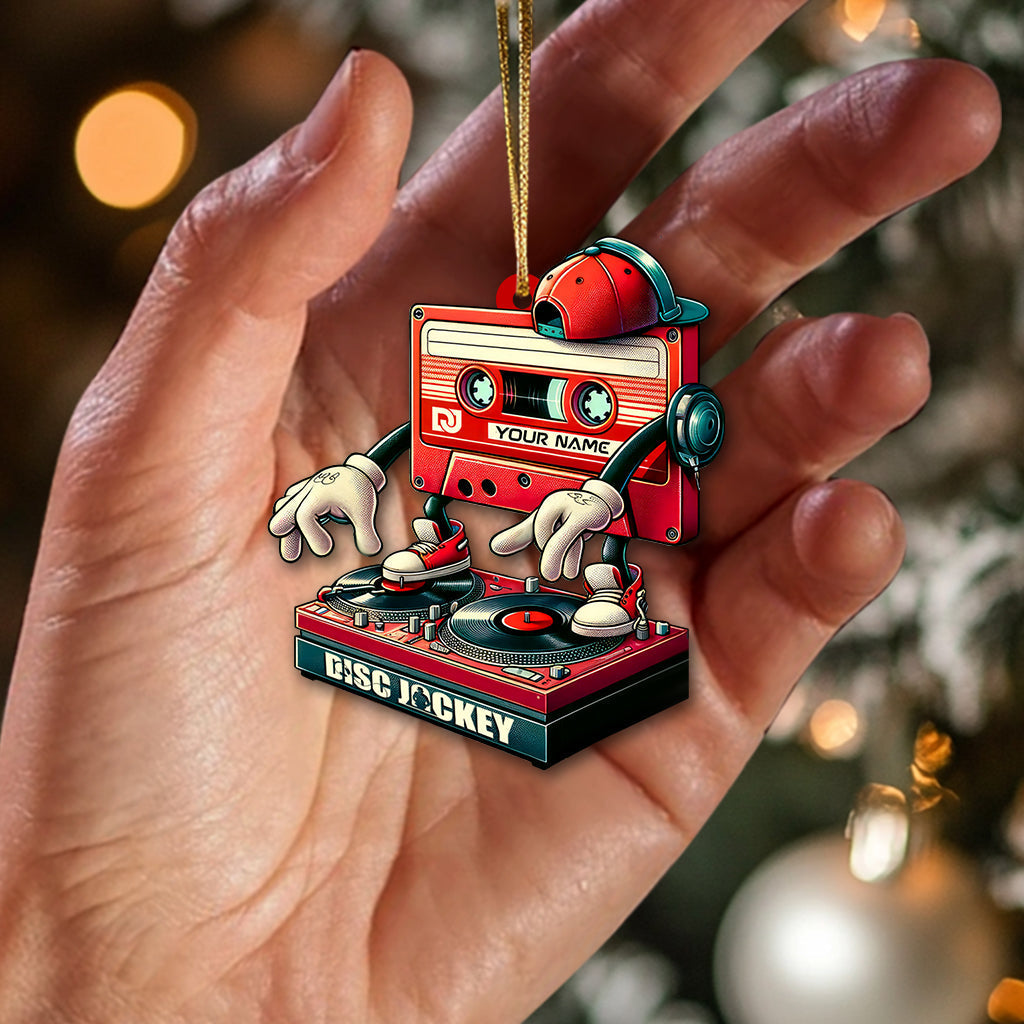 Custom Name Disc Jockey Ornament, Christmas Gift for Disc Jockey
