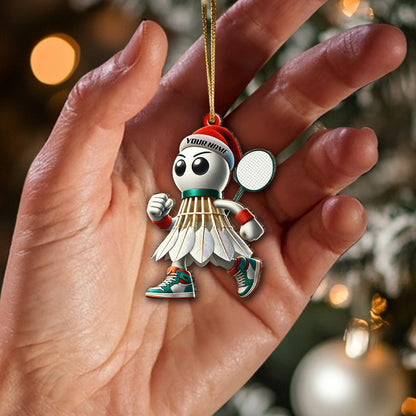 Custom Name Badminton Ornament, Badminton Lover Christmas Gift