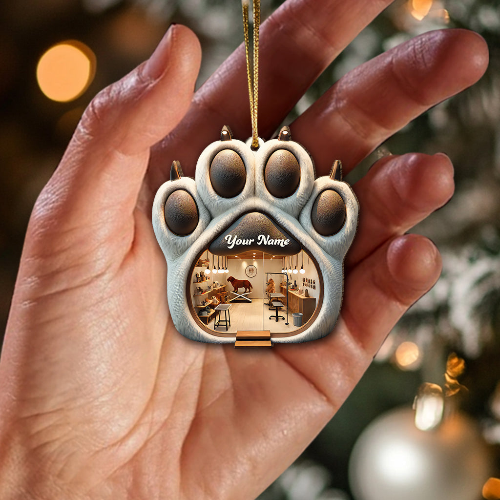 Custom Name and Photo Groomer Ornament, Home Decor Christmas Gift