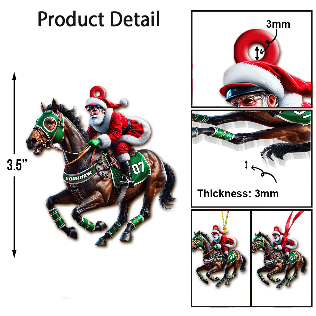 Custom Name and Number Horse Racing Ornament Ornament, Christmas Horse Racing Gift