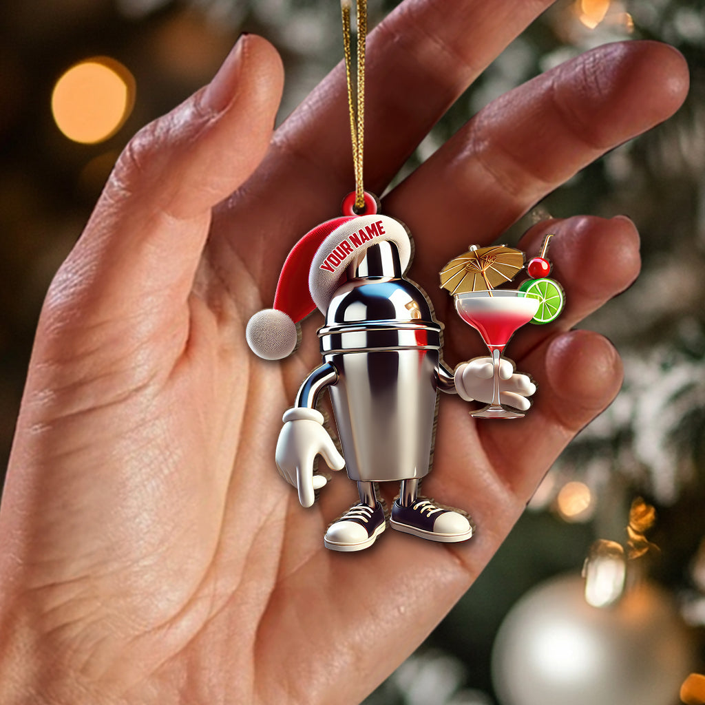 Custom Name Bartender Ornament, Barista Christmas Gift