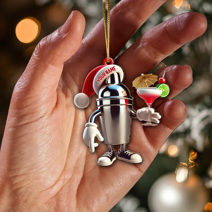 Custom Name Bartender Ornament, Barista Christmas Gift