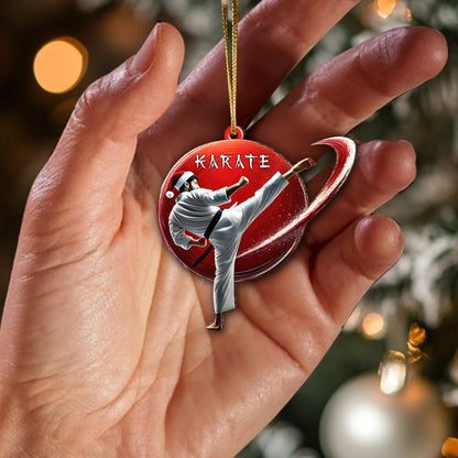 Custom Name Karate Ornament, Christmas Gift for Karate Lover