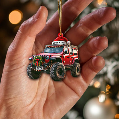 Custom Name Jeep Ornament, Christmas Gift for Jeep Lover