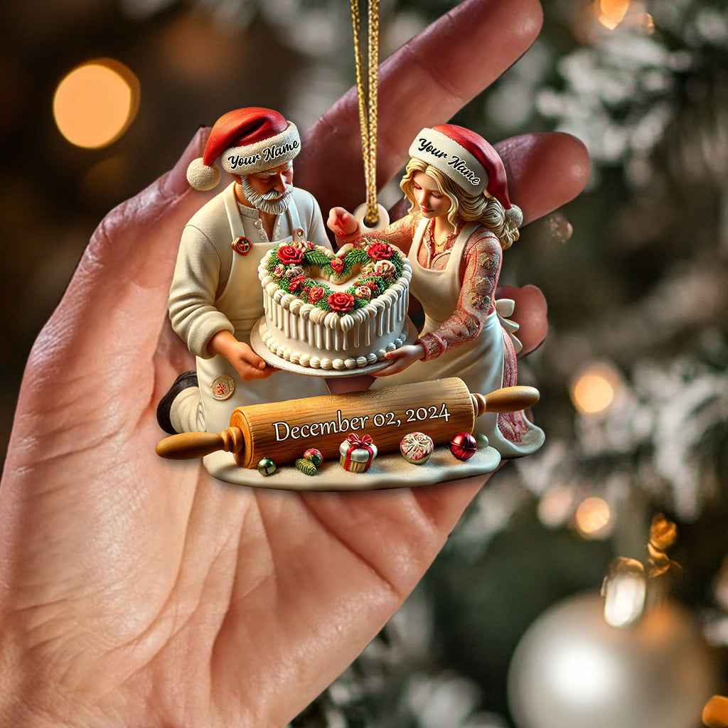 Custom Name Baker Couple Ornament Ornament, Lover Christmas Gift