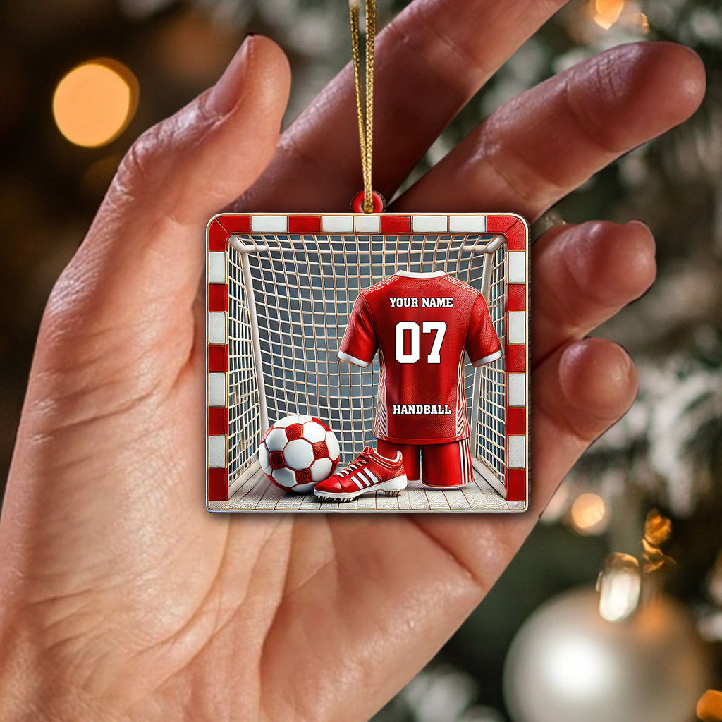 Custom Name and Number Handball Ornament, Christmas Gift for Handball Lover