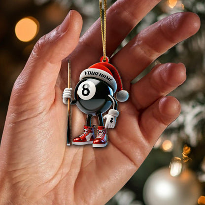 Custom Name Billiard Ornament, Billiard Lover Christmas Gift