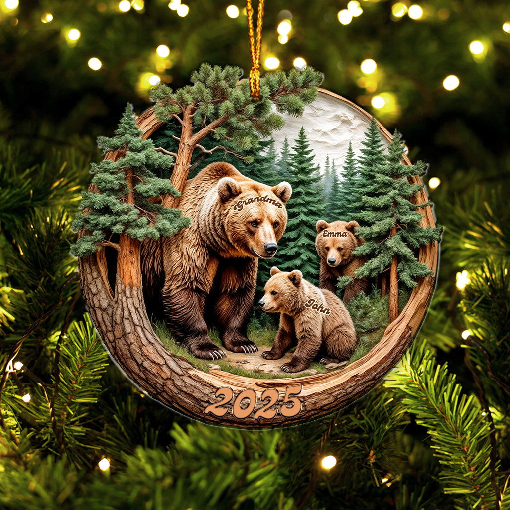 Brown Bears Christmas, Home Decor, Christmas Ornament, Personalized Ornament