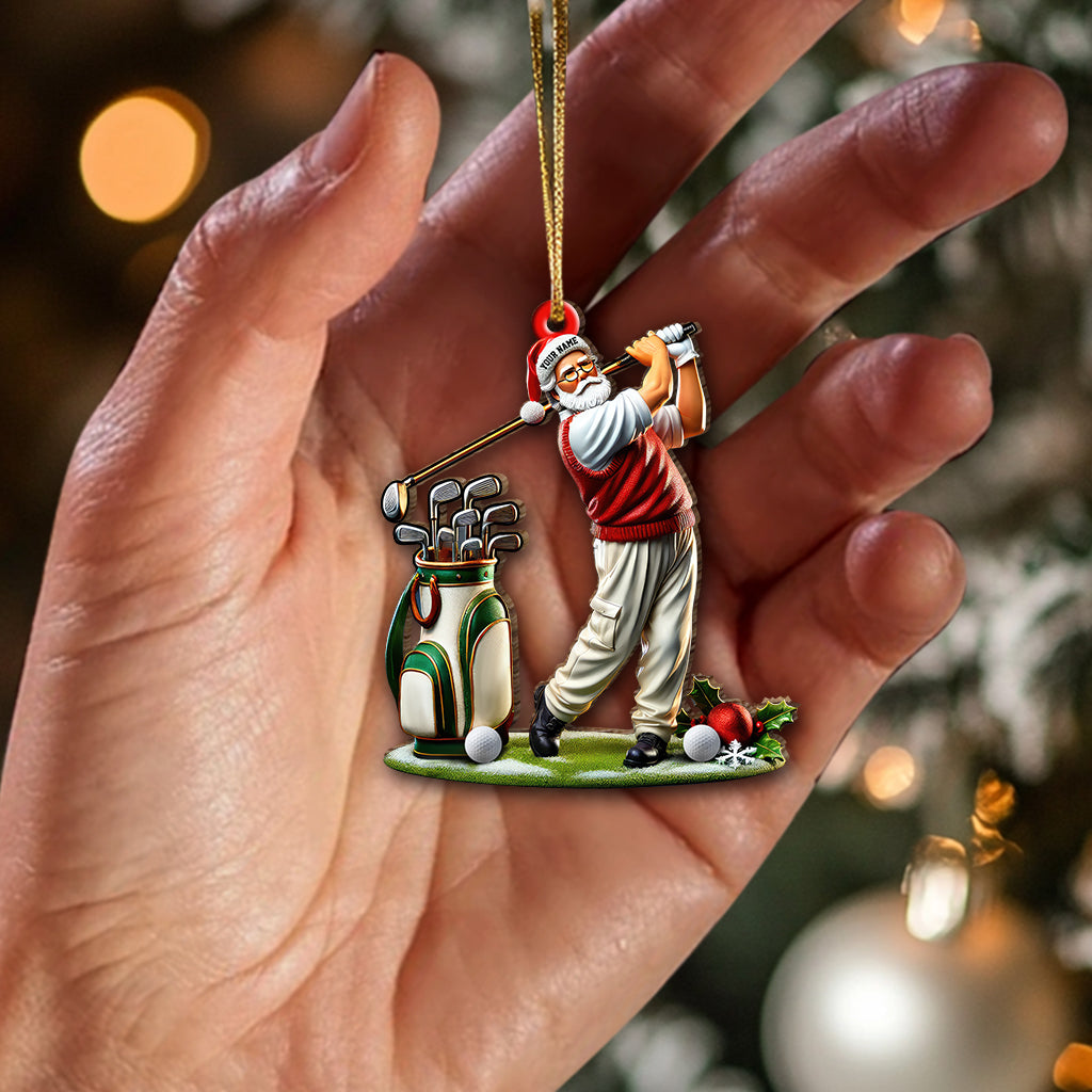 Custom Name Golf Santa Ornament, Golf Lover Christmas Gift