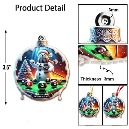 Custom Name Billiard Ornament, Billiard Lover Christmas Gift