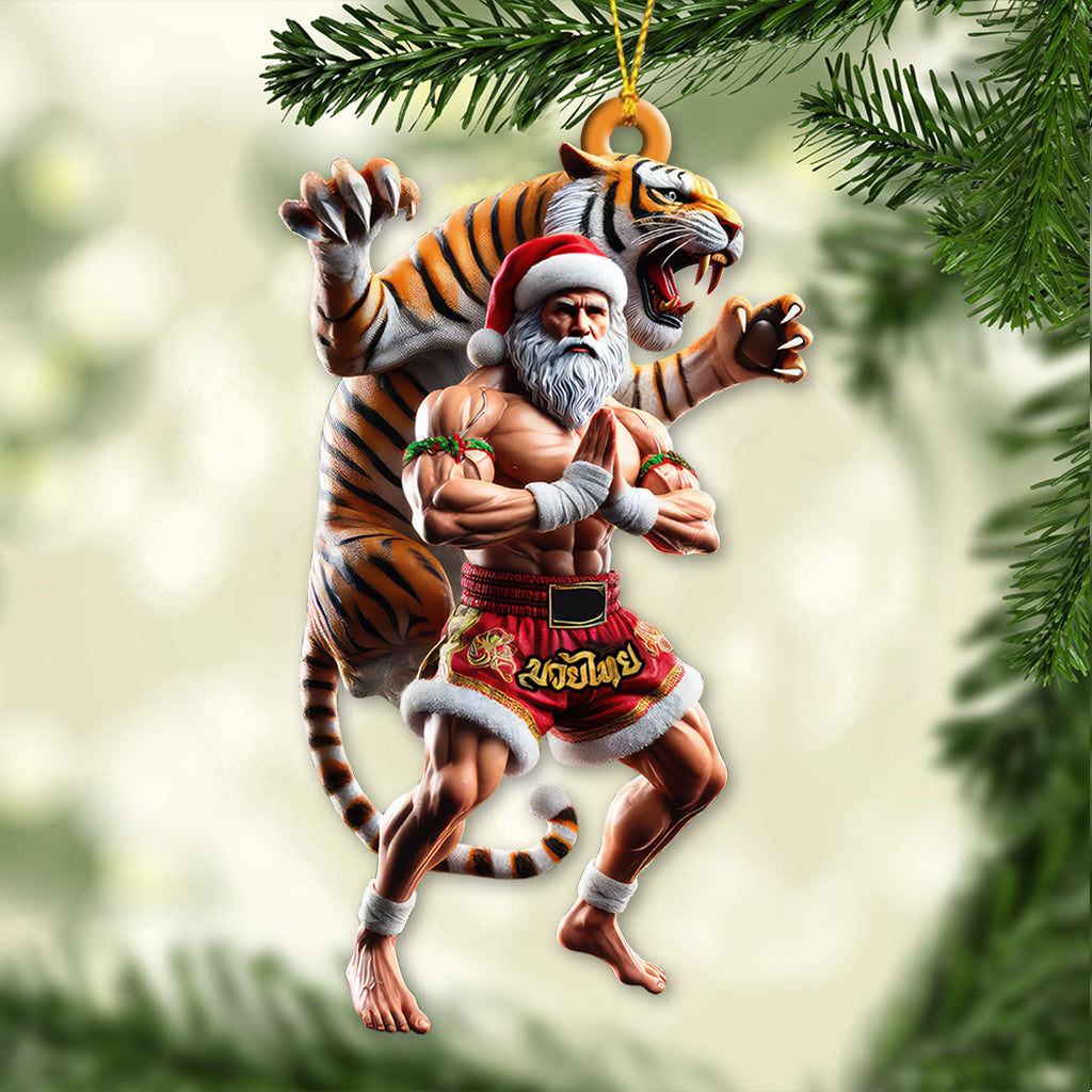 Custom Name Muay Thai Ornament, Christmas Gift for Muay Thai Lover
