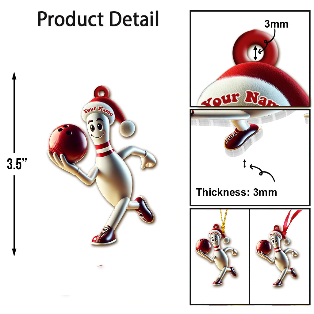 Custom Name Bowling Ornament, Bowling Lover Christmas Gift