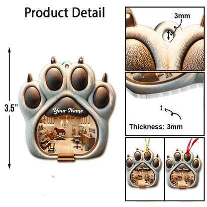 Custom Name and Photo Groomer Ornament, Home Decor Christmas Gift