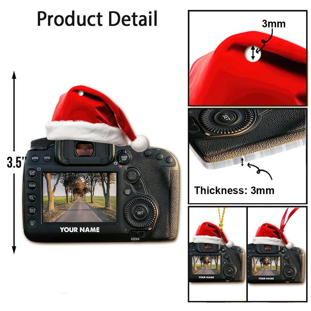 Custom Name Photographer Ornament, Photographer Christmas Gift