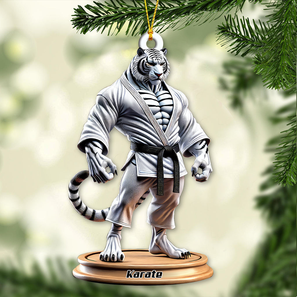 Custom Name Karate Christmas Ornament, Christmas Gift for Karate Lover