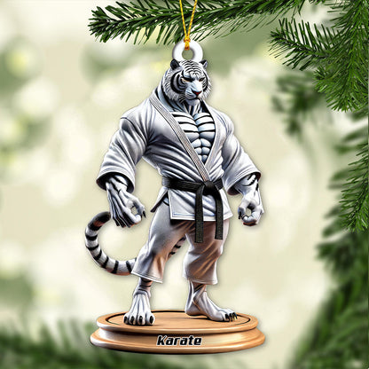 Custom Name Karate Christmas Ornament, Christmas Gift for Karate Lover