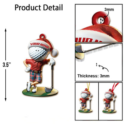 Custom Name Golf Santa Ornament, Golf Lover Christmas Gift