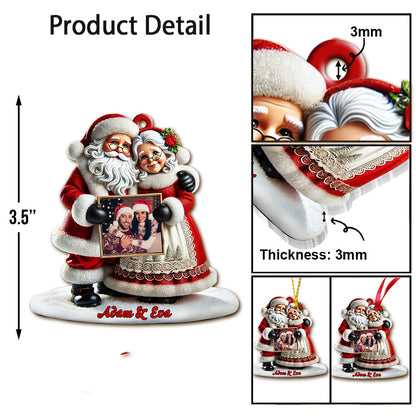 Custom Name and Photo Christmas Couple Ornament, Couple Christmas Gift