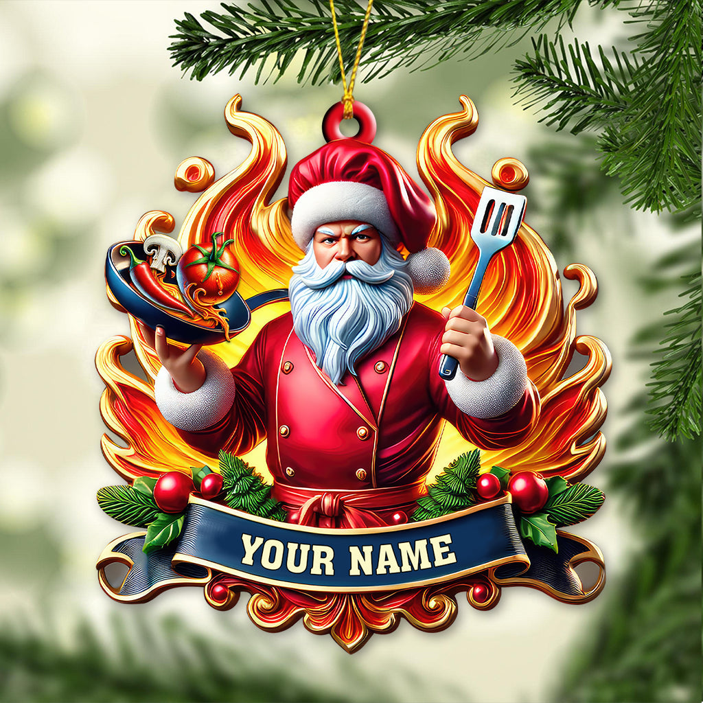 Custom Name Chef Ornament, Christmas Gift for Cooking Lover