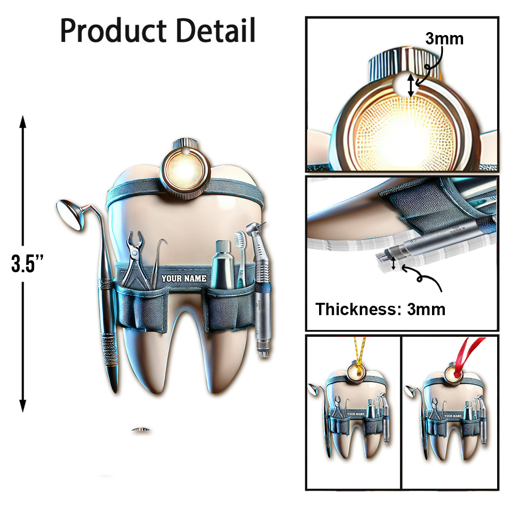 Custom Name Dentist Ornament, Dentist Christmas Gift