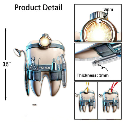 Custom Name Dentist Ornament, Dentist Christmas Gift