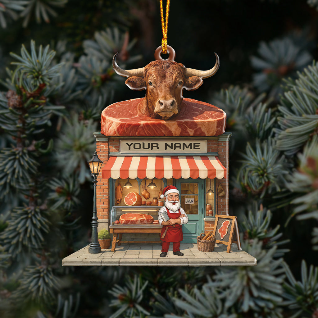 Butcher Santa, Home Decor, Christmas Ornament, Personalized Ornament
