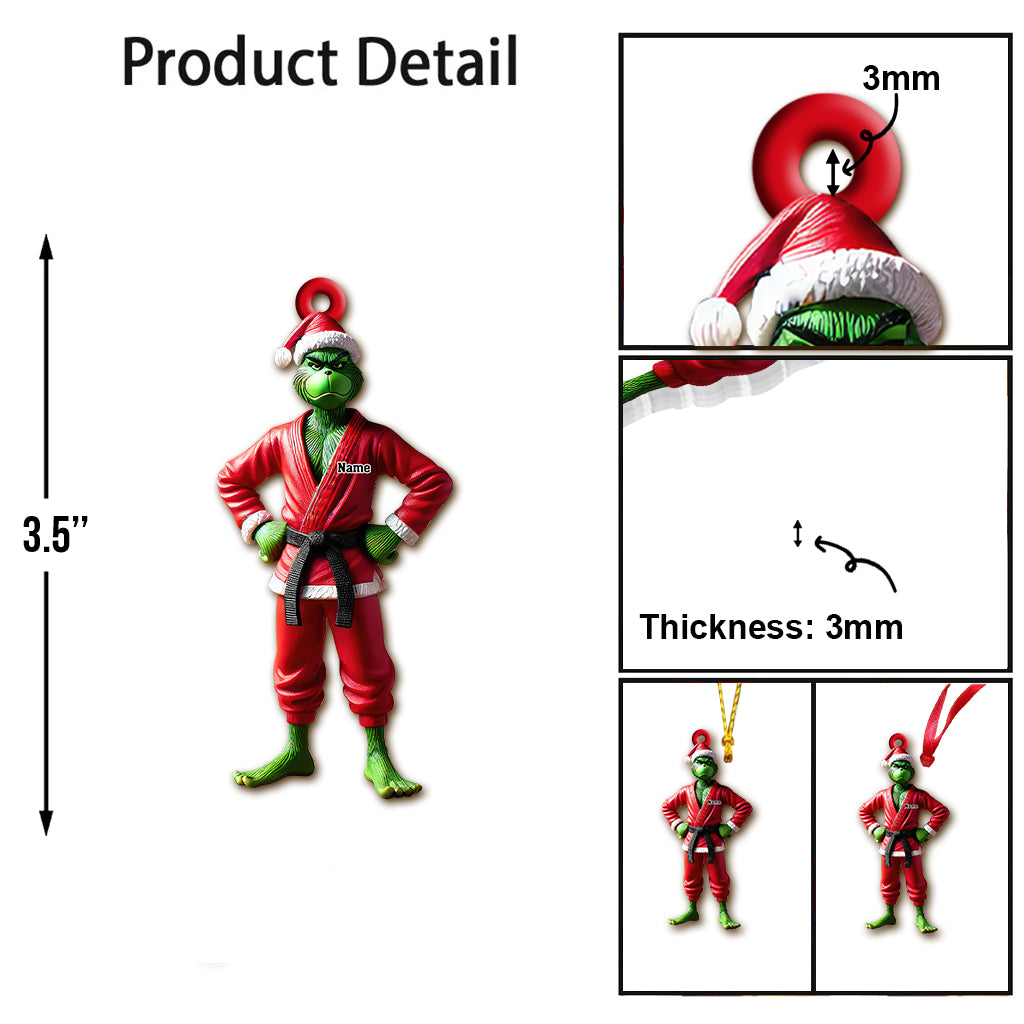 Custom Name Grinch Karate Ornament, Grinch Karate Christmas Gift