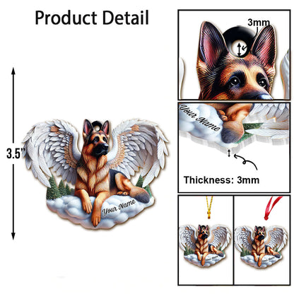 Custom Name German Shepherd Ornament, Dog Christmas Decoration