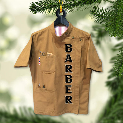 Custom Name Barber Ornament, Christmas Decoration for Barber Shop