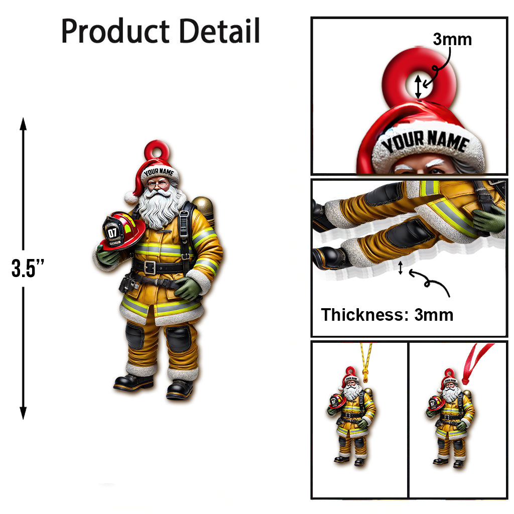 Custom Name Fire Fighter Ornament, Fire Fighter Christmas Gift