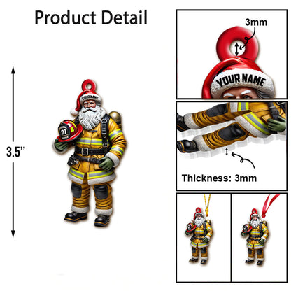 Custom Name Fire Fighter Ornament, Fire Fighter Christmas Gift