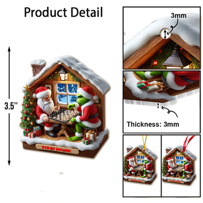 Custom Name Chess Santa Ornament, Chess Lover Christmas Gift