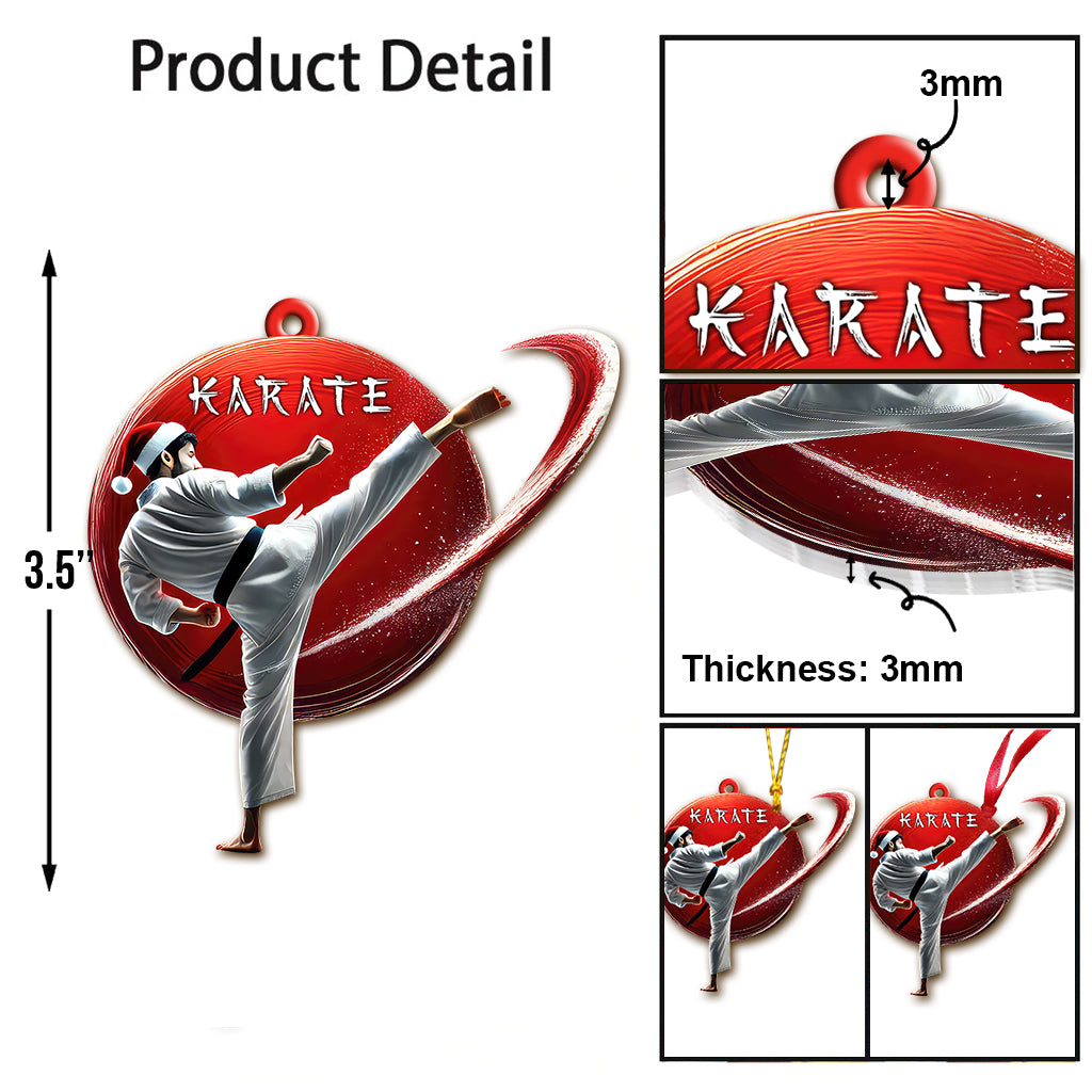 Custom Name Karate Ornament, Christmas Gift for Karate Lover